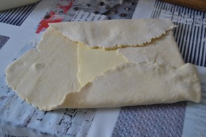 Beurre envelopper dans la pâte