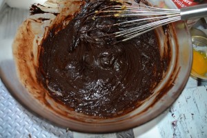 Crème cuite mélanger au chocolat haché