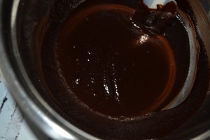 Mélange sucre semoule/ chocolat fondu