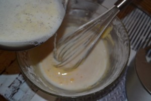 lait bouilli verser sur jaune/farine