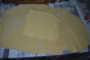 beurre placer au milieu de la pâte 