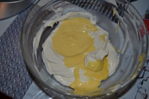 ajout jaunes d’œufs/sucre cuit au mascarpone 
