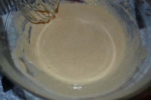 blanchissement  du mélange sucres/oeuf