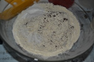 farine, poudre vanillé et levure chimique