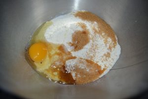 farine, sel, sucre et œuf 
