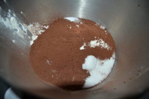 farine, cacao, sel, sucre et vanille