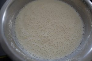 mélange lait et farine