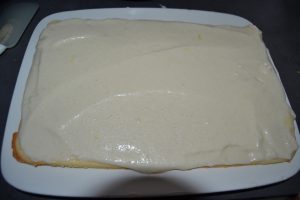crème étaler sur la pâte