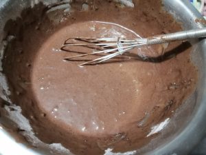 farines et cacao mélanger