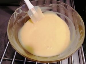 beurre en morceaux mélanger
