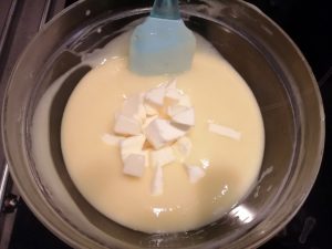 ajout du beurre en morceaux froid
