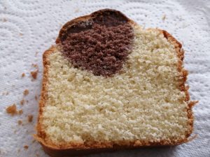 cake vanille cœur chocolat